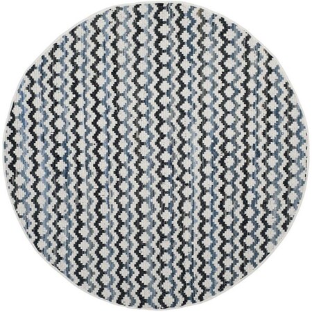 Safavieh Montauk Round Area RugIvory Blue & Black 6 x 6 ft. MTK120A-6R